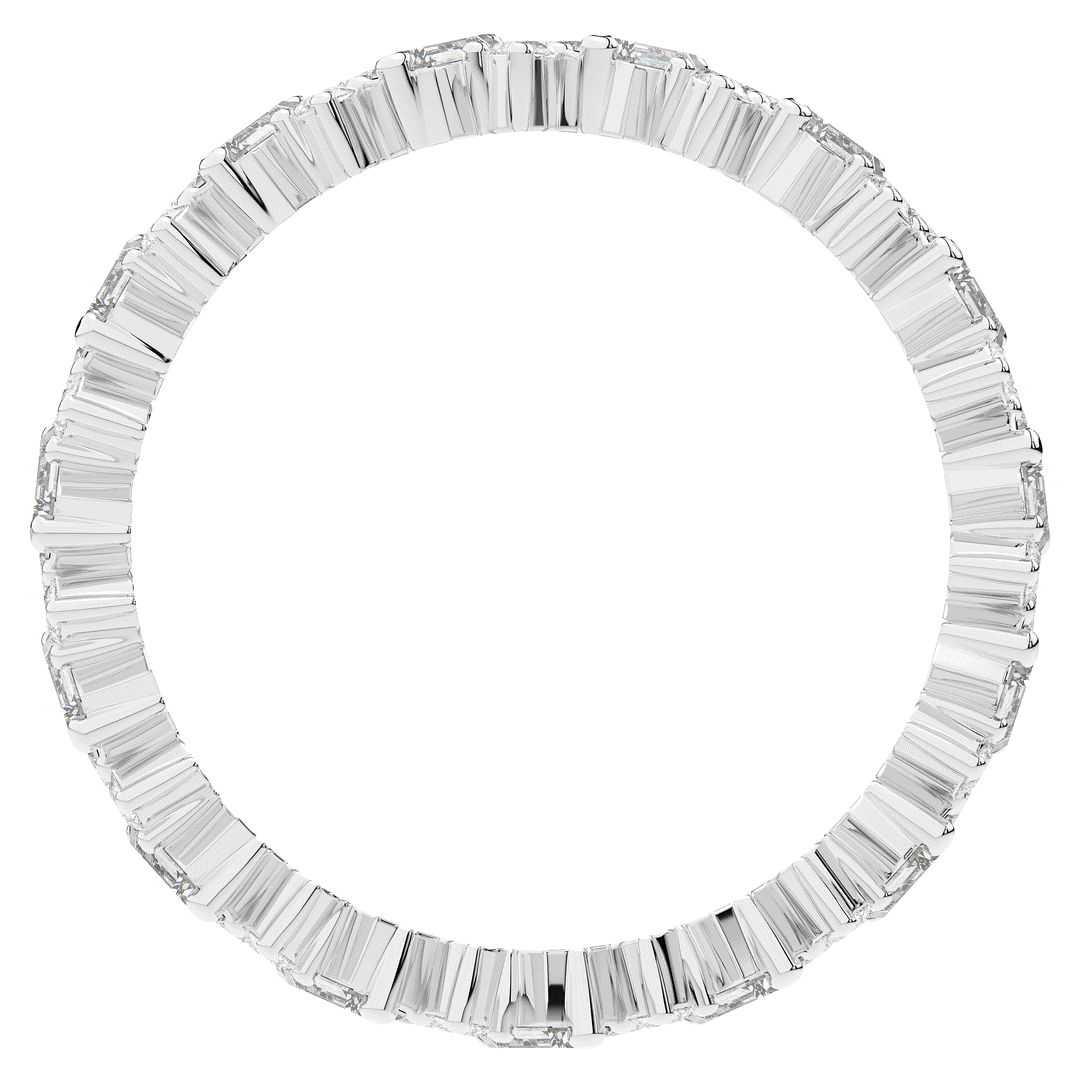 0.90CT.TW BAGUETTE AND ROUND LAB DIAMOND ETERNITY WEDDING BAND - Nazarelle