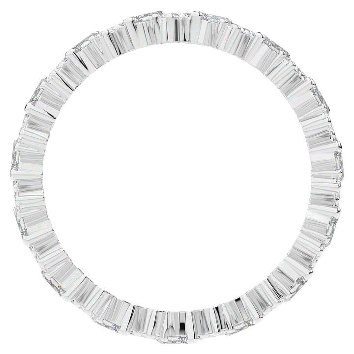 0.90CT.TW BAGUETTE AND ROUND LAB DIAMOND ETERNITY WEDDING BAND - Nazarelle