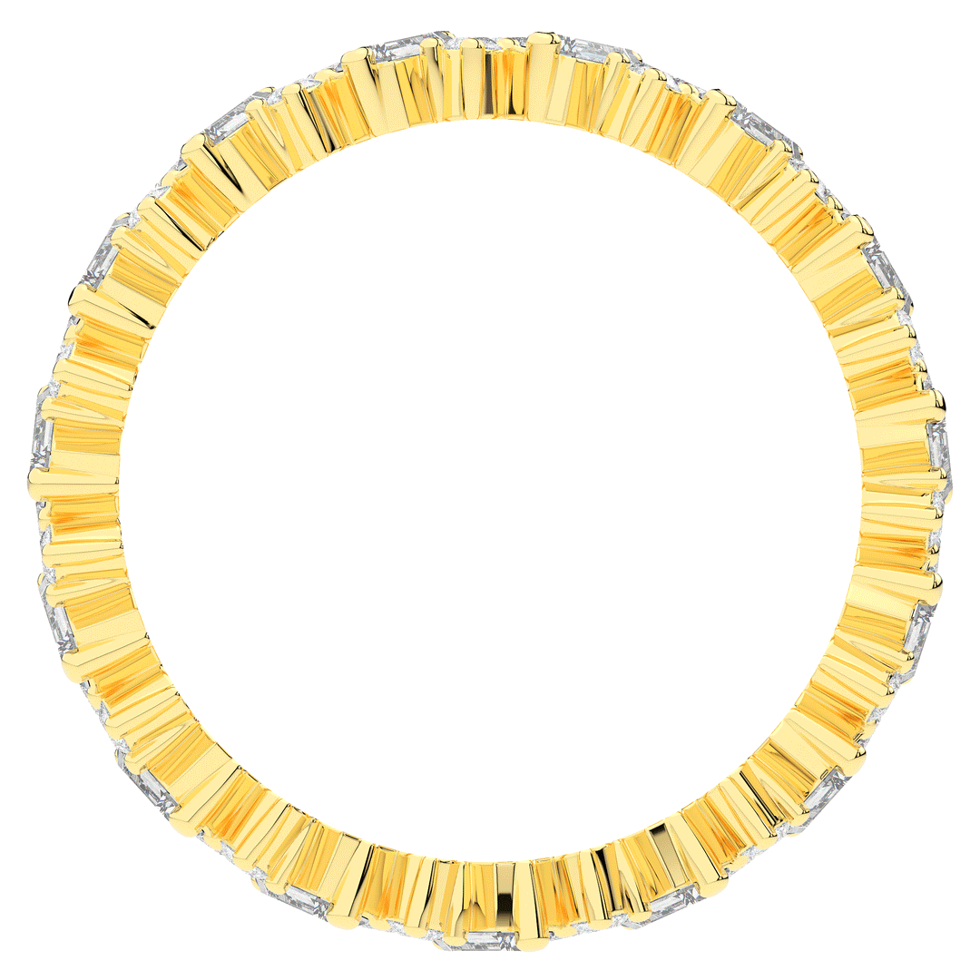 0.90CT.TW BAGUETTE AND ROUND LAB DIAMOND ETERNITY WEDDING BAND - Nazarelle