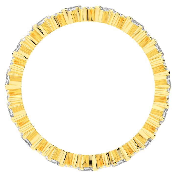 0.90CT.TW BAGUETTE AND ROUND LAB DIAMOND ETERNITY WEDDING BAND - Nazarelle