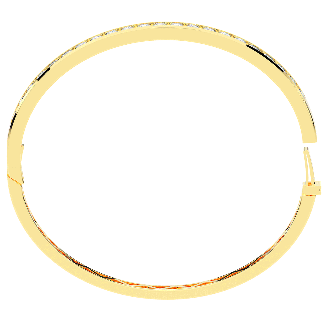 2.75CT.TW ROUND LAB CHANNEL SET DIAMOND BANGLE - Nazarelle