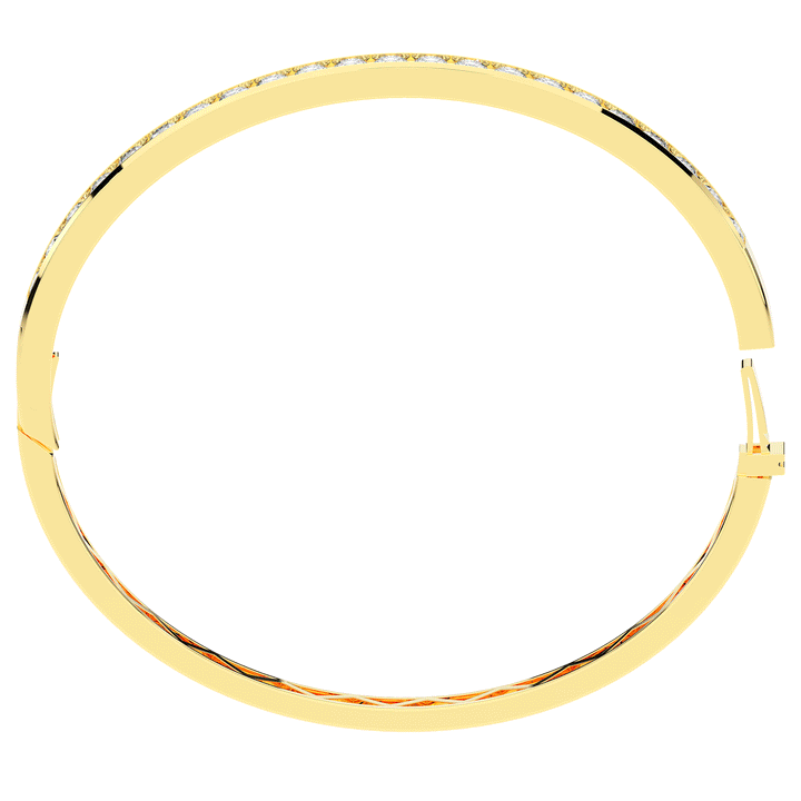 2.75CT.TW ROUND LAB CHANNEL SET DIAMOND BANGLE - Nazarelle