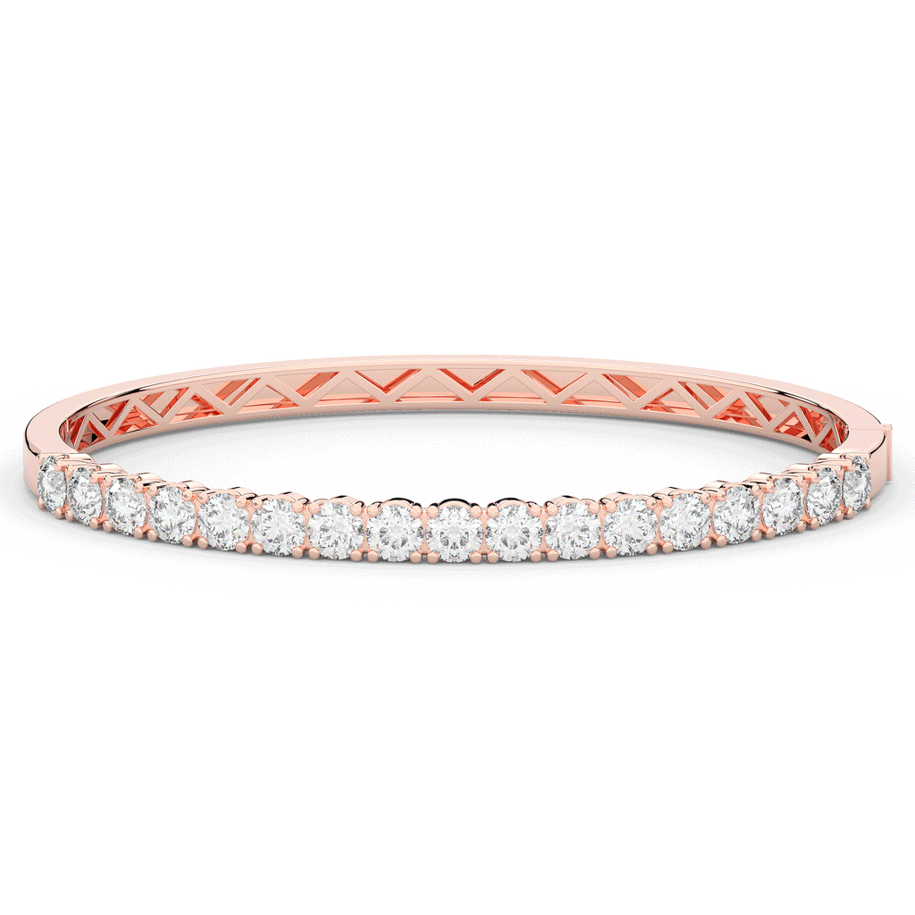 5.00CT.TW ROUND LAB DIAMOND BANGLE - Nazarelle