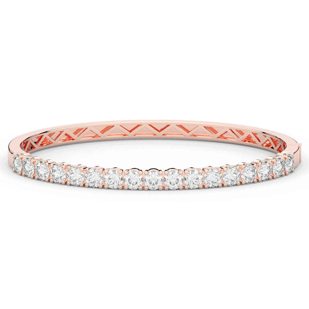 5.00CT.TW ROUND LAB DIAMOND BANGLE - Nazarelle
