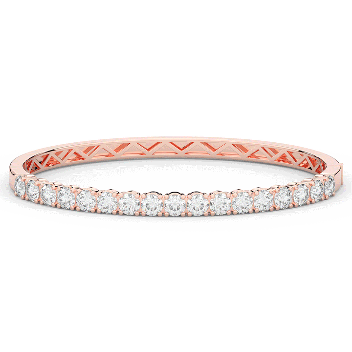 5.00CT.TW ROUND LAB DIAMOND BANGLE - Nazarelle