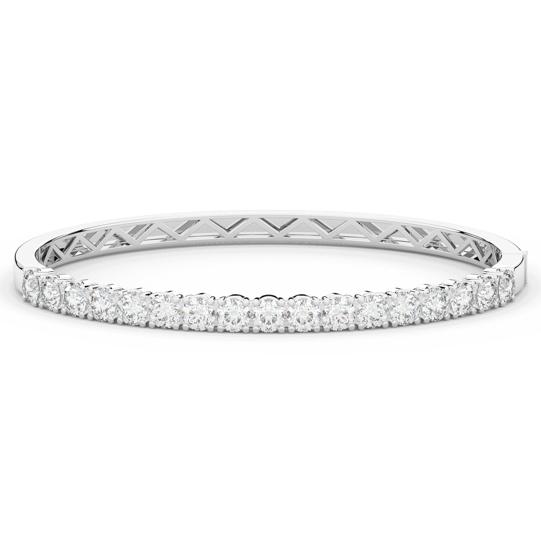 5.00CT.TW ROUND LAB DIAMOND BANGLE - Nazarelle