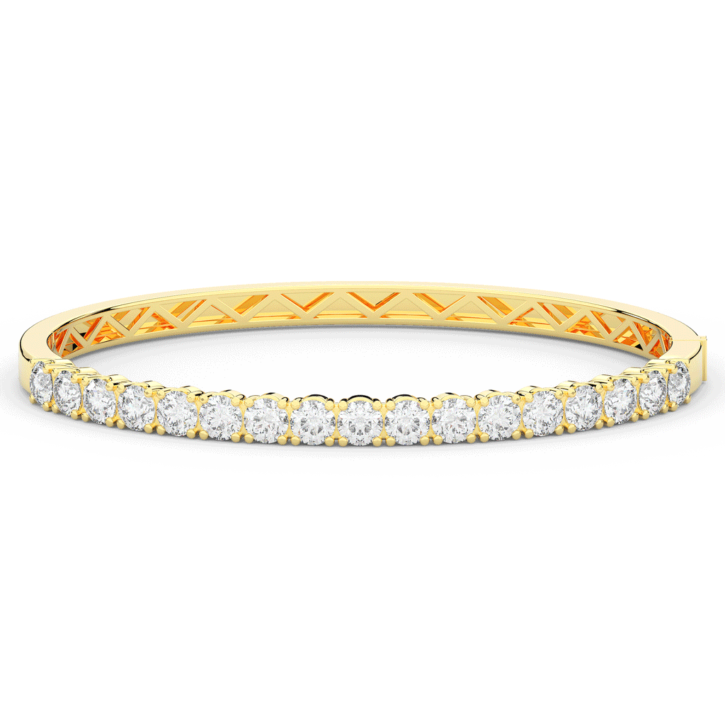5.00CT.TW ROUND LAB DIAMOND BANGLE - Nazarelle