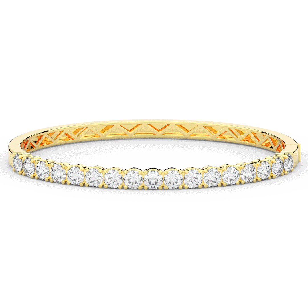 5.00CT.TW ROUND LAB DIAMOND BANGLE - Nazarelle