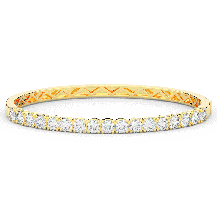 5.00CT.TW ROUND LAB DIAMOND BANGLE - Nazarelle