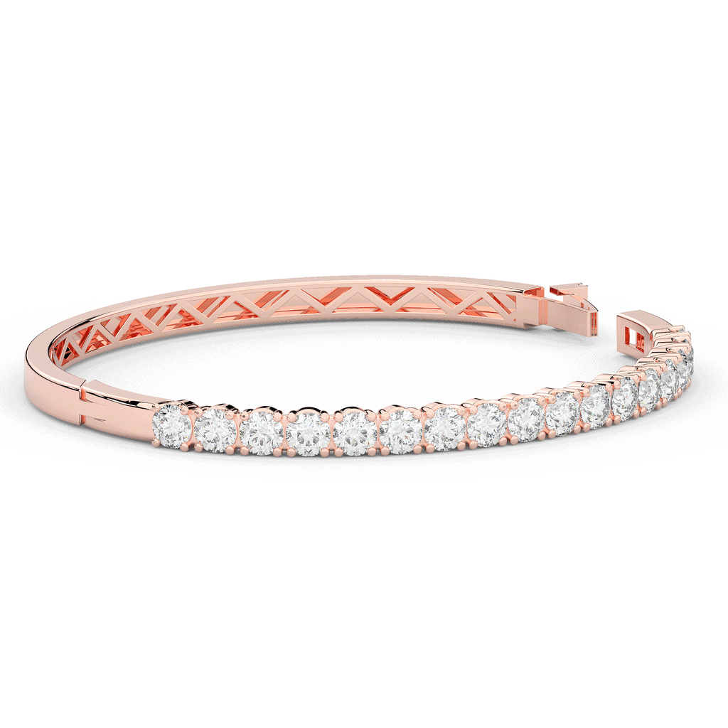 5.00CT.TW ROUND LAB DIAMOND BANGLE - Nazarelle