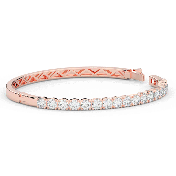 5.00CT.TW ROUND LAB DIAMOND BANGLE - Nazarelle
