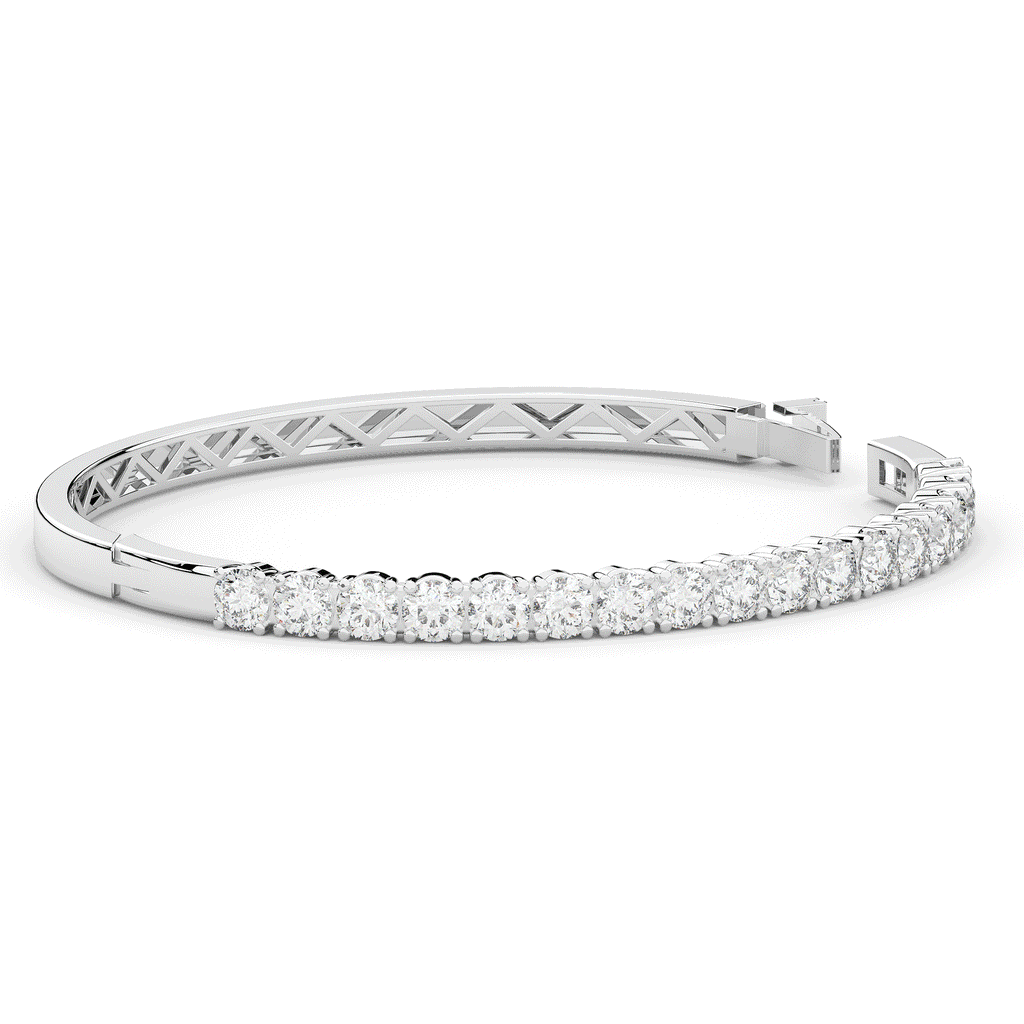 5.00CT.TW ROUND LAB DIAMOND BANGLE - Nazarelle