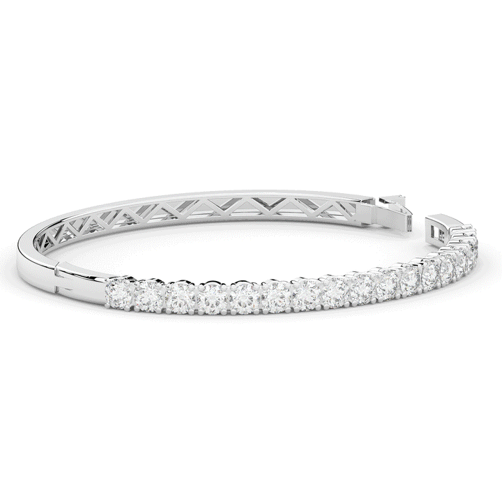 5.00CT.TW ROUND LAB DIAMOND BANGLE - Nazarelle