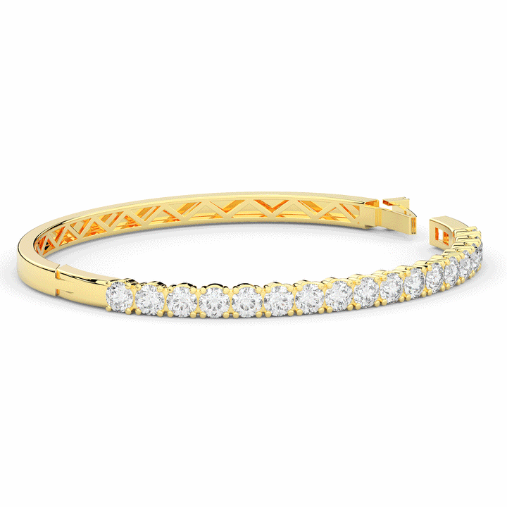 5.00CT.TW ROUND LAB DIAMOND BANGLE - Nazarelle