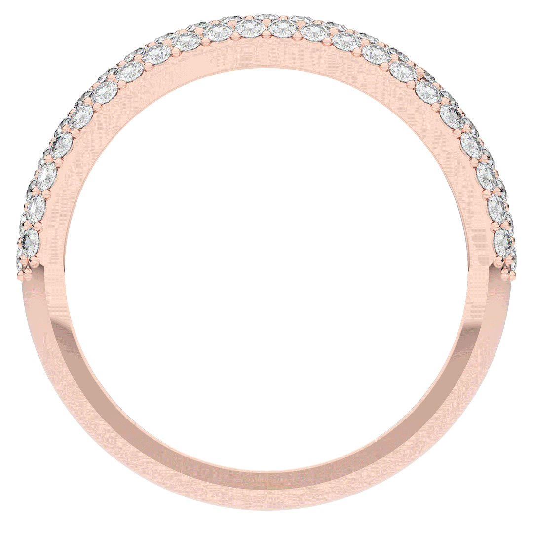 0.50CT.TW ROUND LAB DIAMOND 3 ROW CONTOUR WEDDING BAND - Nazarelle