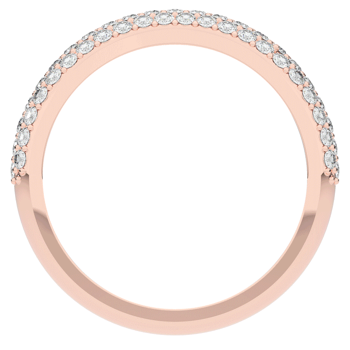 0.50CT.TW ROUND LAB DIAMOND 3 ROW CONTOUR WEDDING BAND - Nazarelle