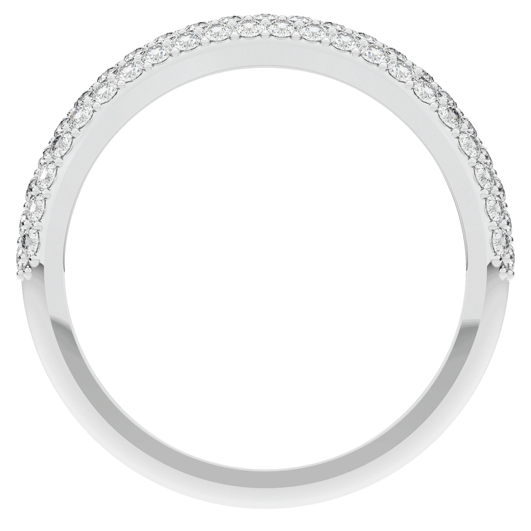 0.50CT.TW ROUND LAB DIAMOND 3 ROW CONTOUR WEDDING BAND - Nazarelle