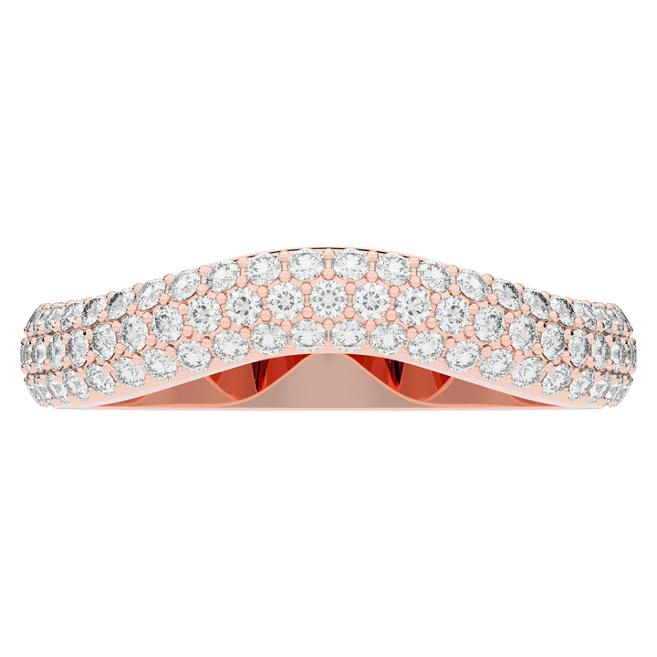 0.50CT.TW ROUND LAB DIAMOND 3 ROW CONTOUR WEDDING BAND - Nazarelle