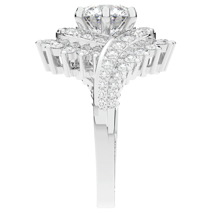 3.35CT.TW ROUND LAB DIAMOND BYPASS HALO ENGAGEMENT RING - Nazarelle