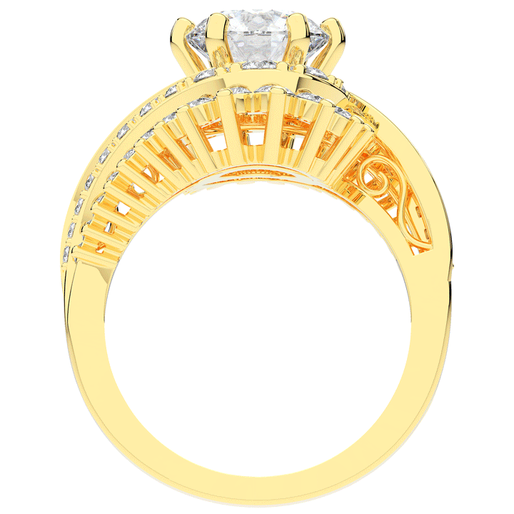 3.35CT.TW ROUND LAB DIAMOND BYPASS HALO ENGAGEMENT RING - Nazarelle