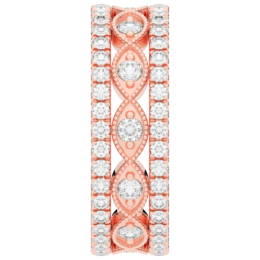 1.20CT.TW 3 ROW ROUND LAB DIAMOND ETERNITY WEDDING BAND - Nazarelle