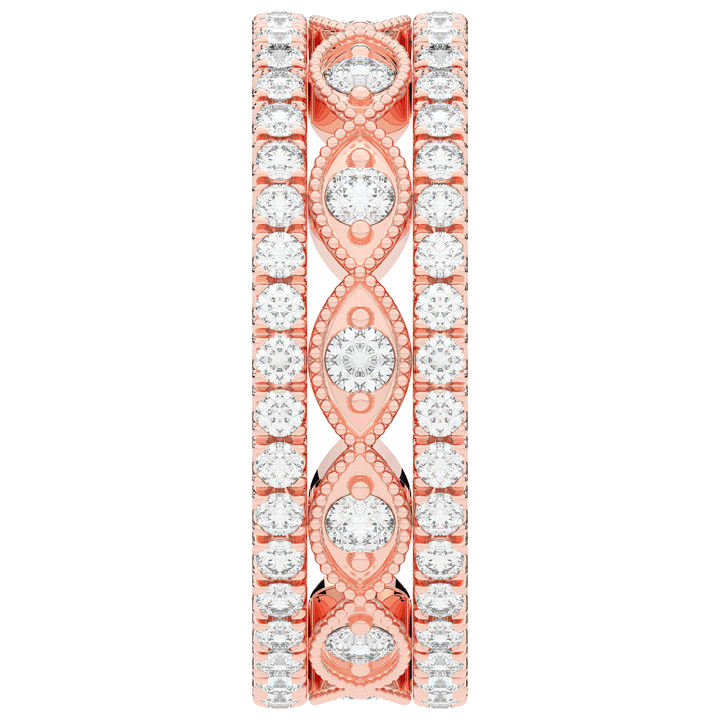 1.20CT.TW 3 ROW ROUND LAB DIAMOND ETERNITY WEDDING BAND - Nazarelle