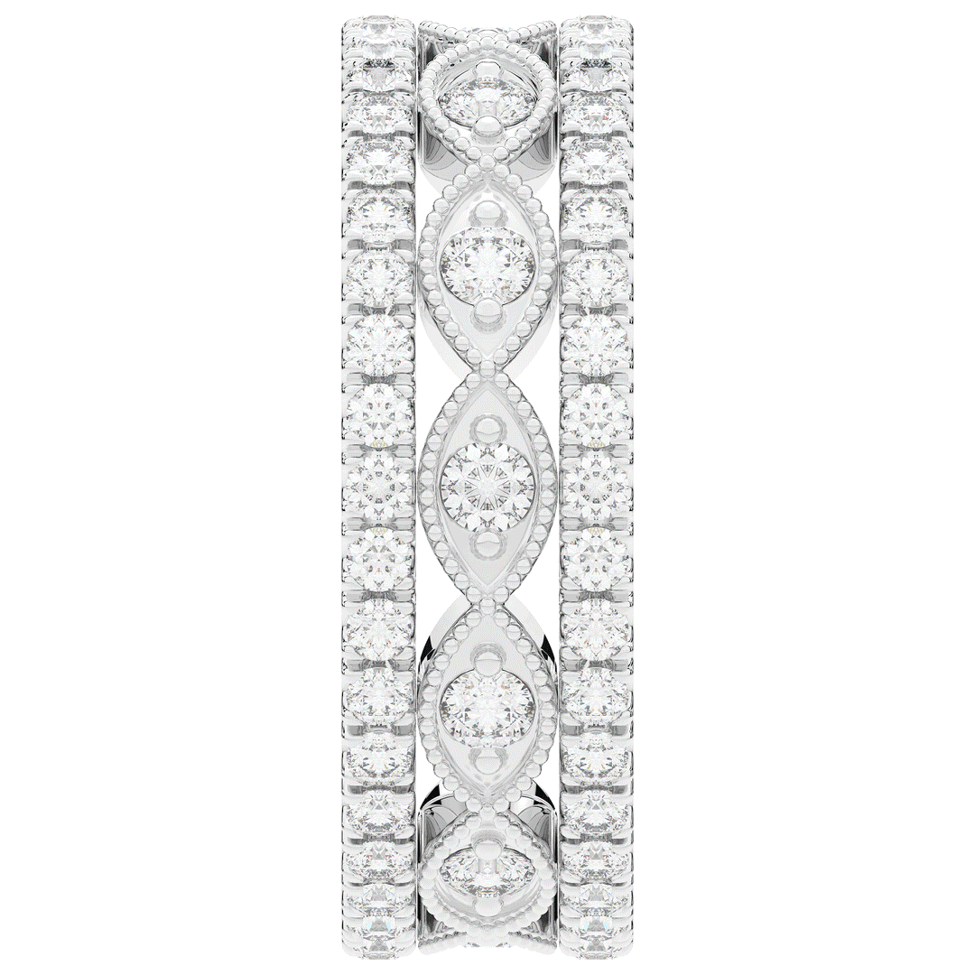 1.20CT.TW 3 ROW ROUND LAB DIAMOND ETERNITY WEDDING BAND - Nazarelle