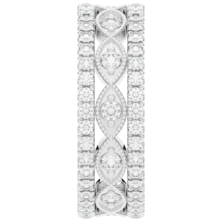 1.20CT.TW 3 ROW ROUND LAB DIAMOND ETERNITY WEDDING BAND - Nazarelle