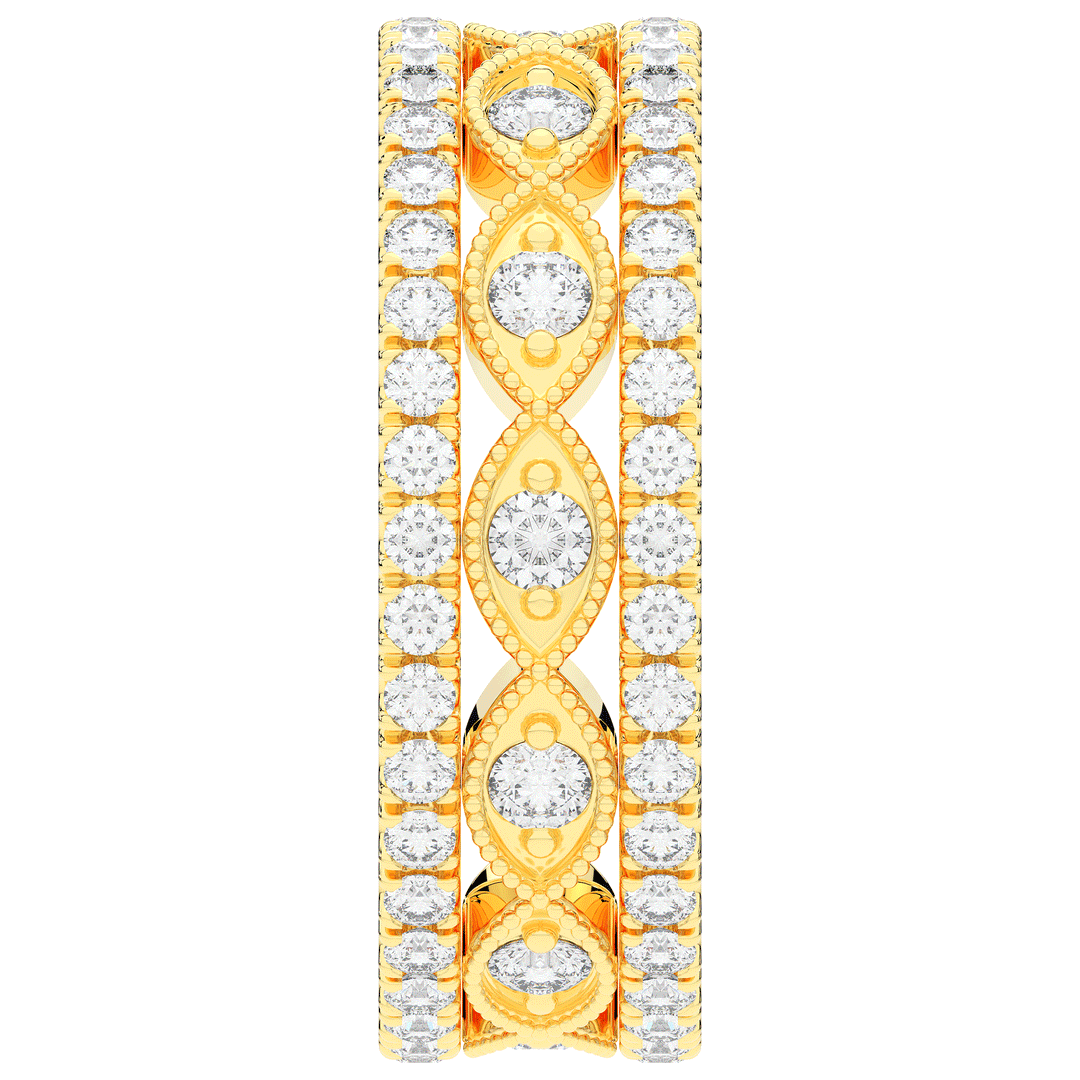 1.20CT.TW 3 ROW ROUND LAB DIAMOND ETERNITY WEDDING BAND - Nazarelle