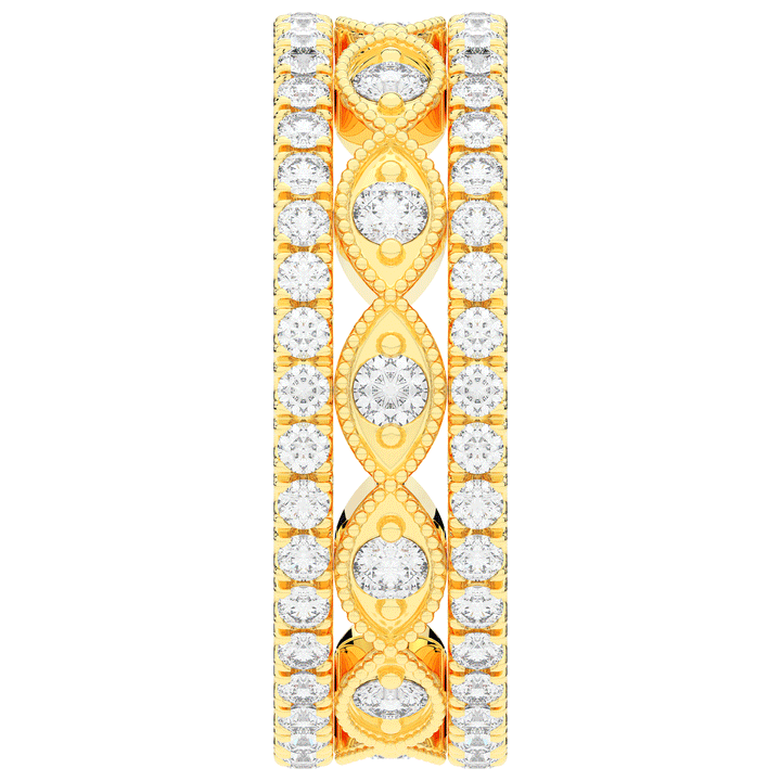 1.20CT.TW 3 ROW ROUND LAB DIAMOND ETERNITY WEDDING BAND - Nazarelle