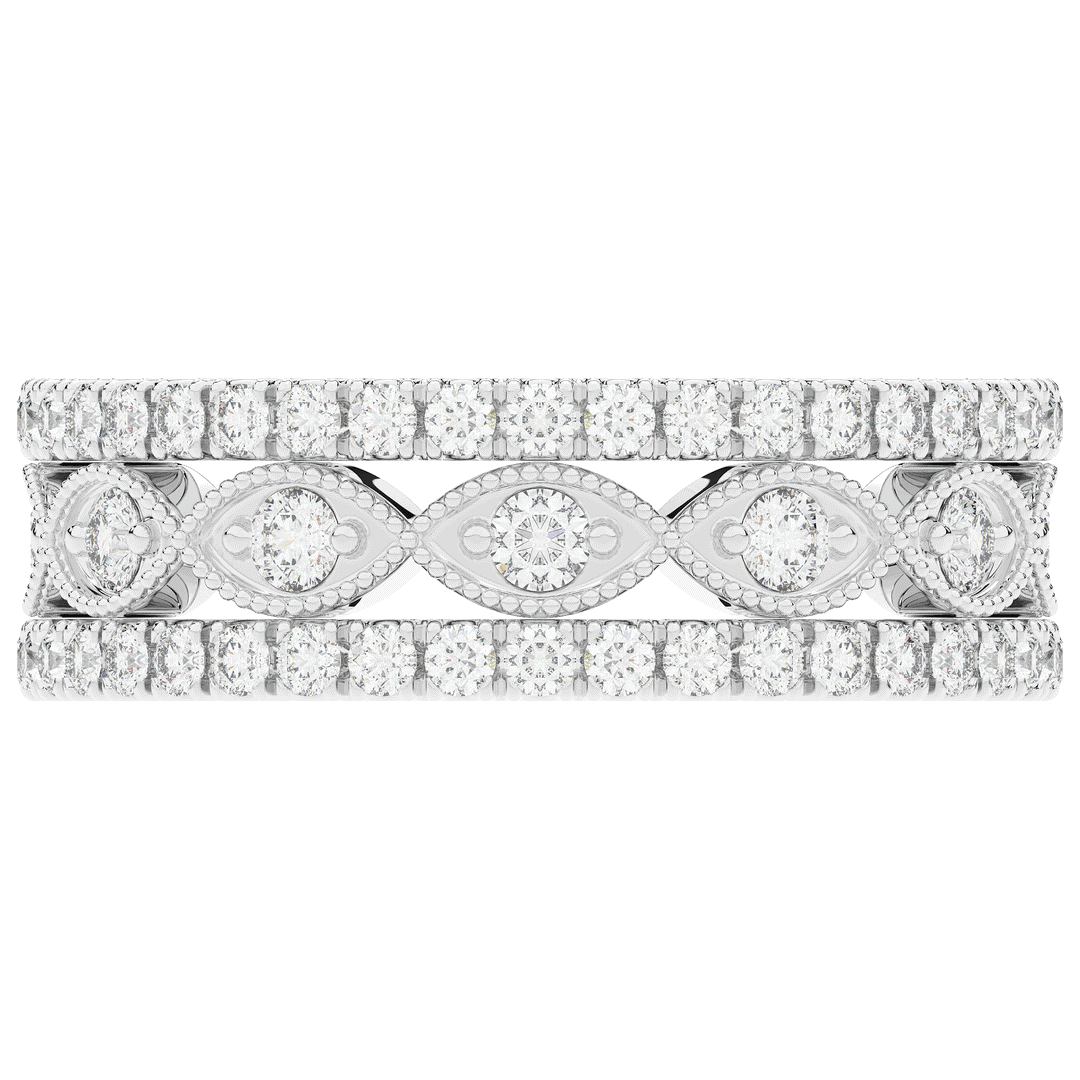 1.20CT.TW 3 ROW ROUND LAB DIAMOND ETERNITY WEDDING BAND - Nazarelle