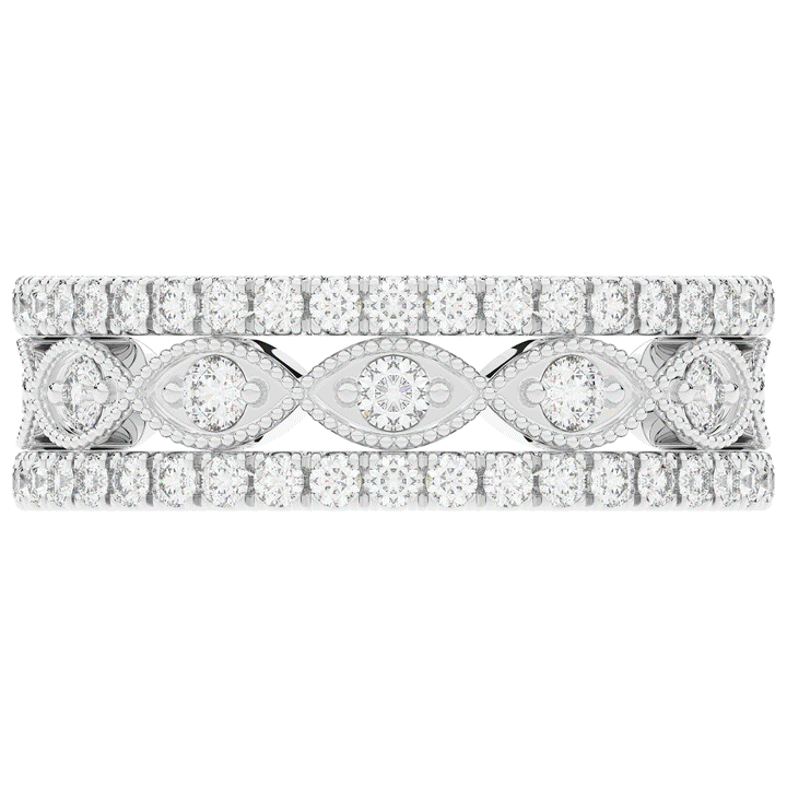 1.20CT.TW 3 ROW ROUND LAB DIAMOND ETERNITY WEDDING BAND - Nazarelle