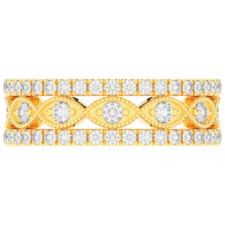 1.20CT.TW 3 ROW ROUND LAB DIAMOND ETERNITY WEDDING BAND - Nazarelle