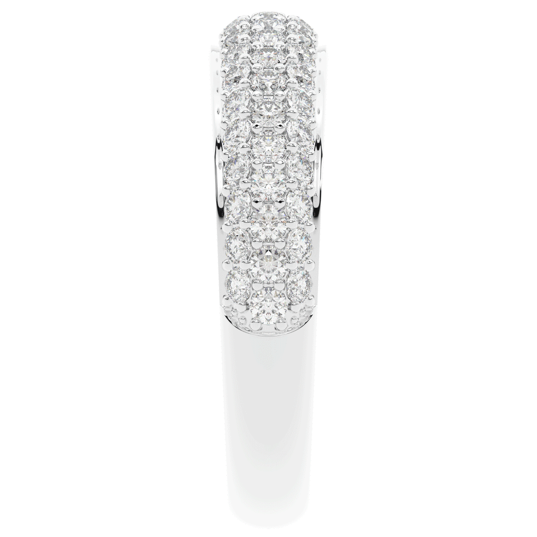 0.75CT.TW ROUND LAB DIAMOND 3 ROW WEDDING BAND - Nazarelle