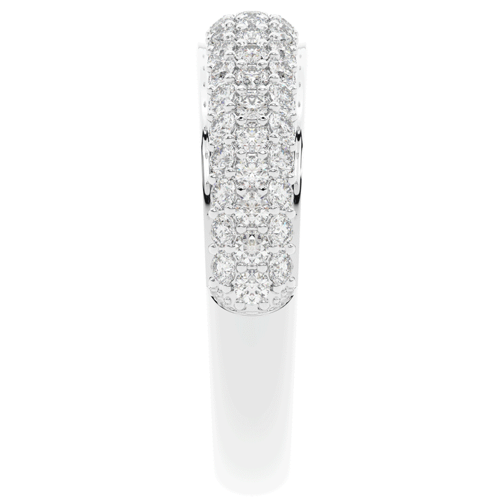 0.75CT.TW ROUND LAB DIAMOND 3 ROW WEDDING BAND - Nazarelle