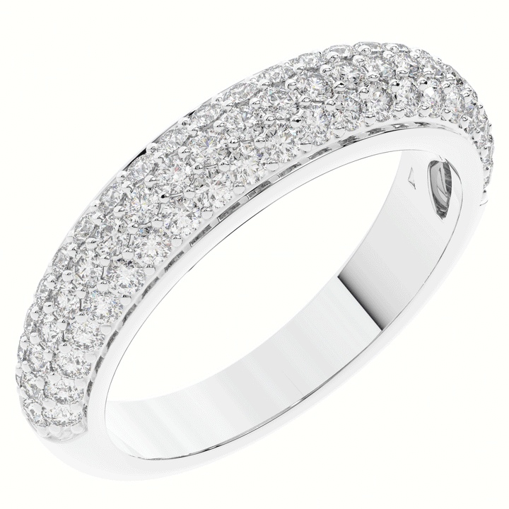 0.75CT.TW ROUND LAB DIAMOND 3 ROW WEDDING BAND - Nazarelle