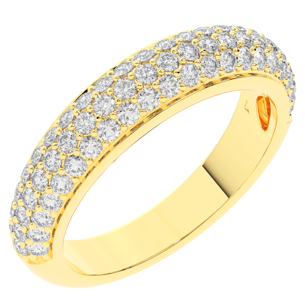 0.75CT.TW ROUND LAB DIAMOND 3 ROW WEDDING BAND - Nazarelle