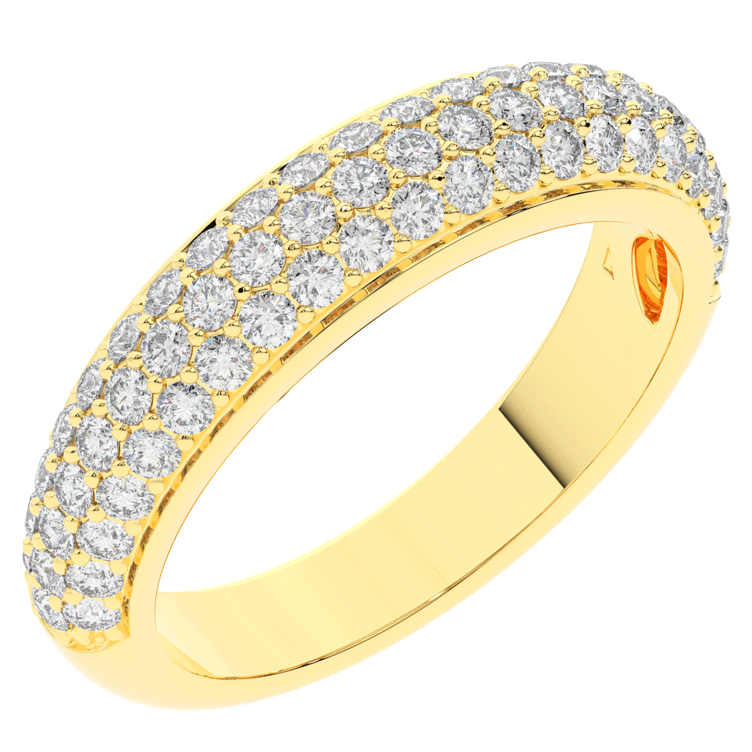 0.75CT.TW ROUND LAB DIAMOND 3 ROW WEDDING BAND - Nazarelle