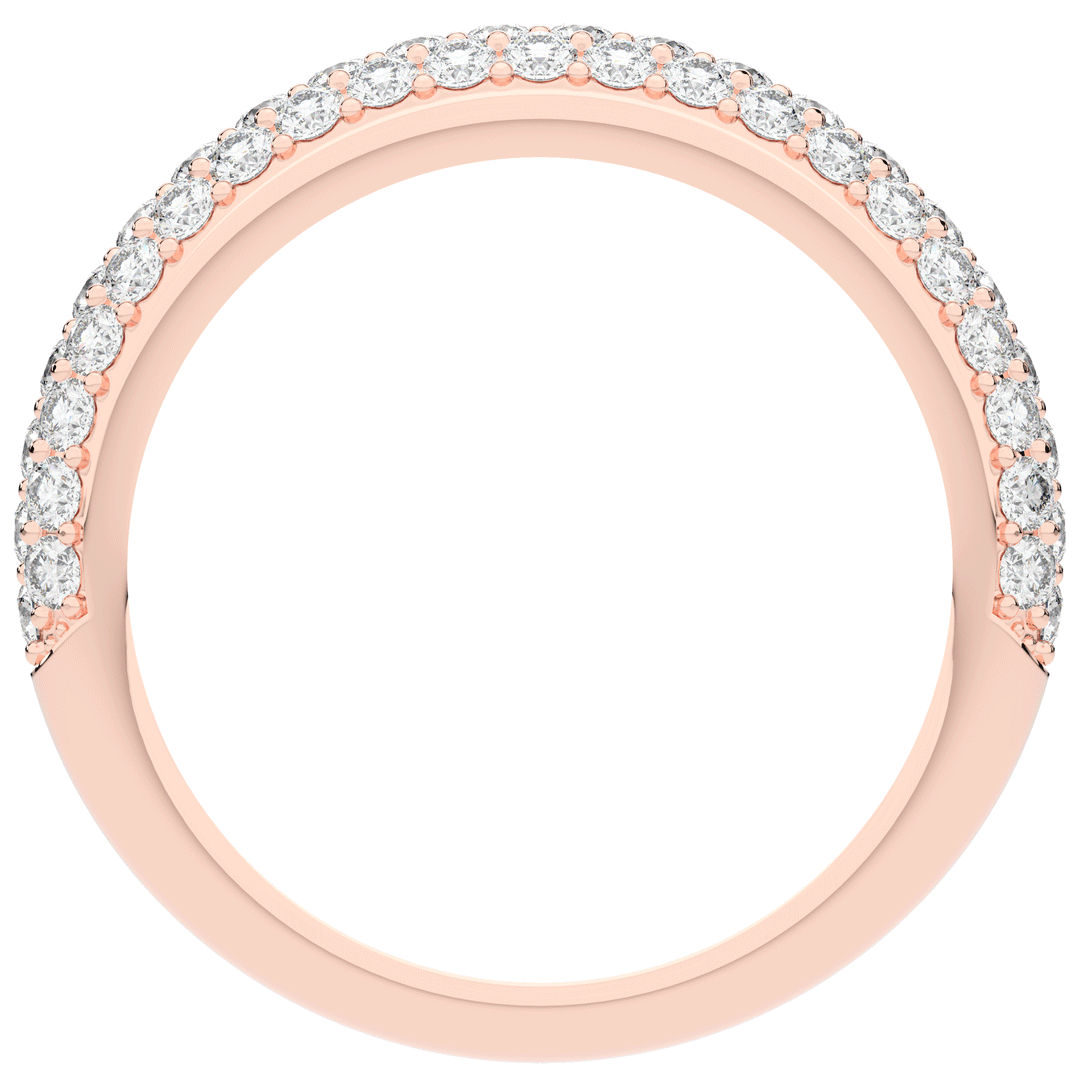 0.75CT.TW ROUND LAB DIAMOND 3 ROW WEDDING BAND - Nazarelle