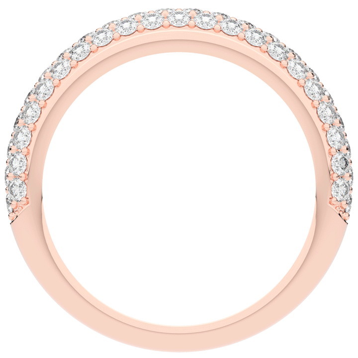 0.75CT.TW ROUND LAB DIAMOND 3 ROW WEDDING BAND - Nazarelle