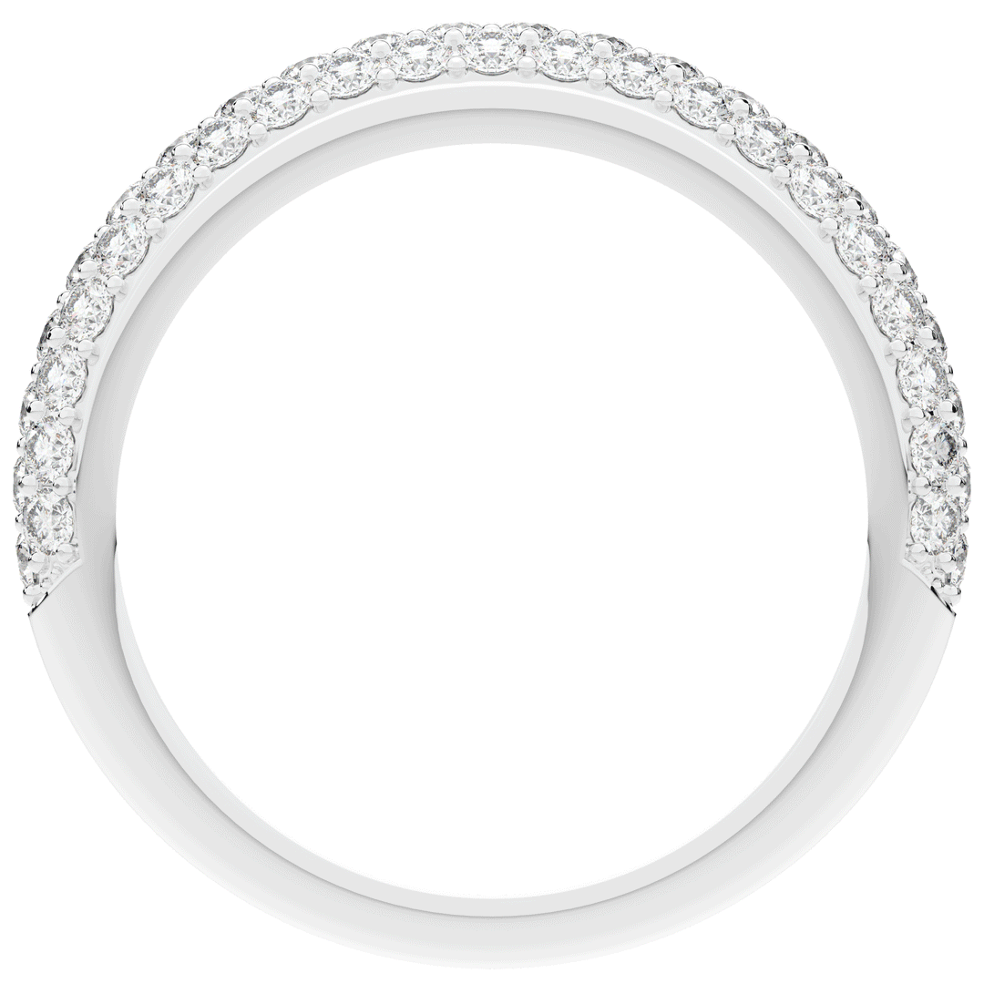 0.75CT.TW ROUND LAB DIAMOND 3 ROW WEDDING BAND - Nazarelle