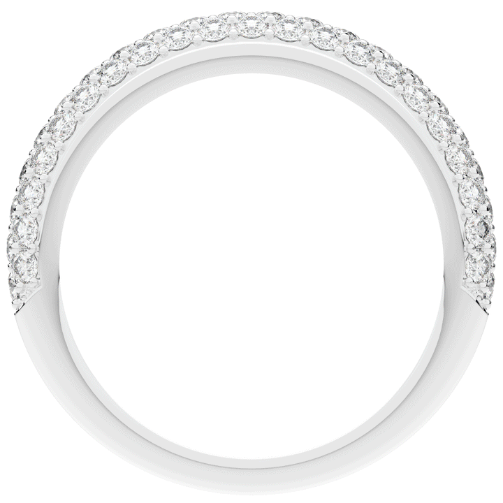 0.75CT.TW ROUND LAB DIAMOND 3 ROW WEDDING BAND - Nazarelle