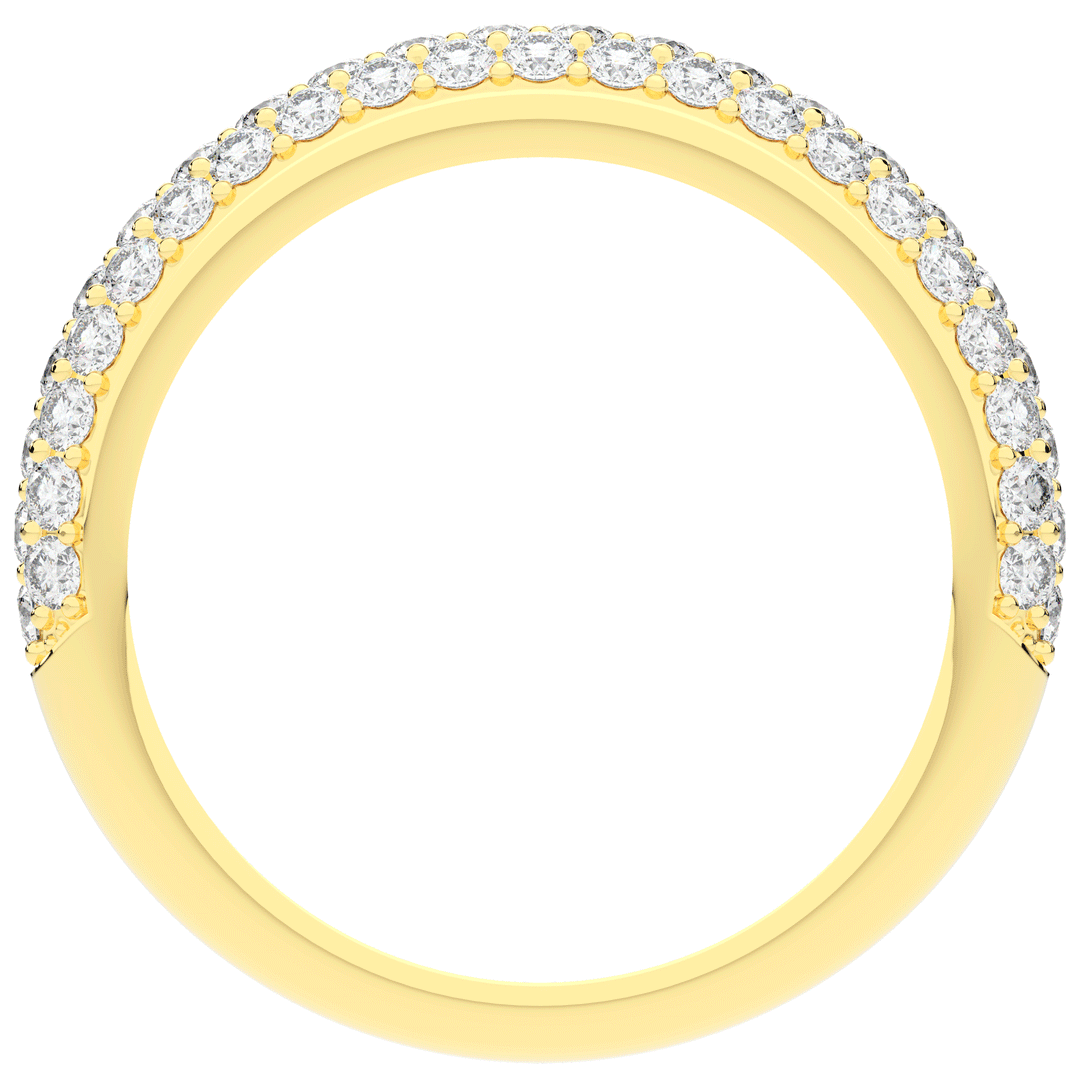 0.75CT.TW ROUND LAB DIAMOND 3 ROW WEDDING BAND - Nazarelle