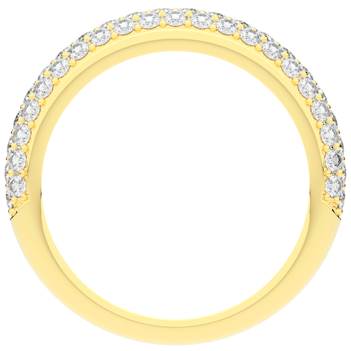 0.75CT.TW ROUND LAB DIAMOND 3 ROW WEDDING BAND - Nazarelle