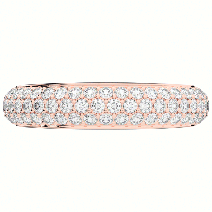 0.75CT.TW ROUND LAB DIAMOND 3 ROW WEDDING BAND - Nazarelle