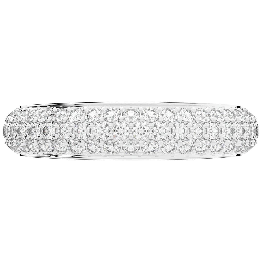 0.75CT.TW ROUND LAB DIAMOND 3 ROW WEDDING BAND - Nazarelle