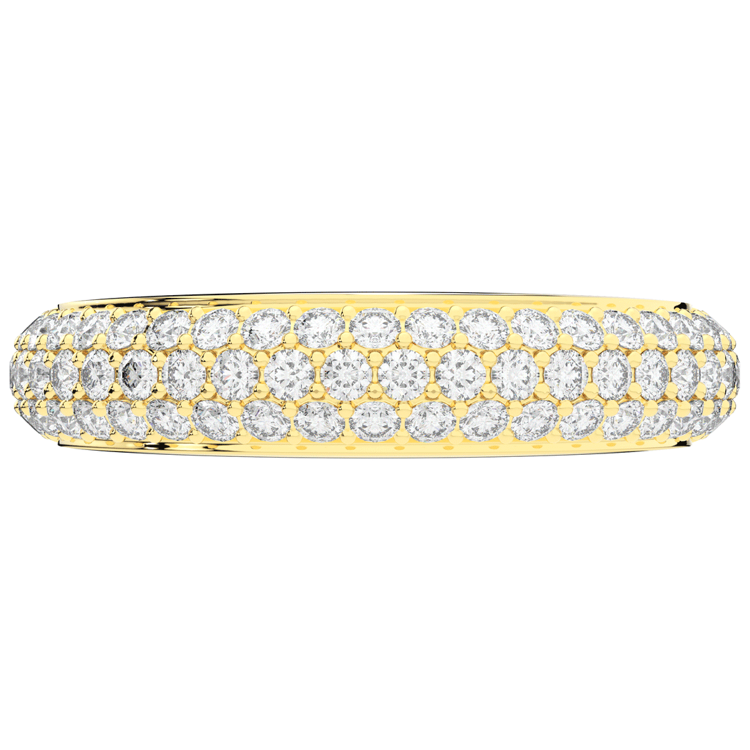 0.75CT.TW ROUND LAB DIAMOND 3 ROW WEDDING BAND - Nazarelle