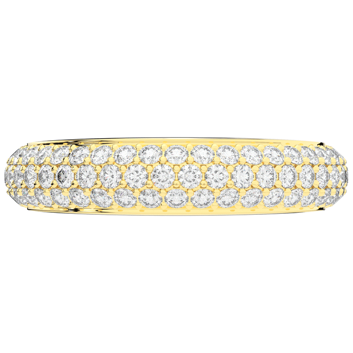 0.75CT.TW ROUND LAB DIAMOND 3 ROW WEDDING BAND - Nazarelle