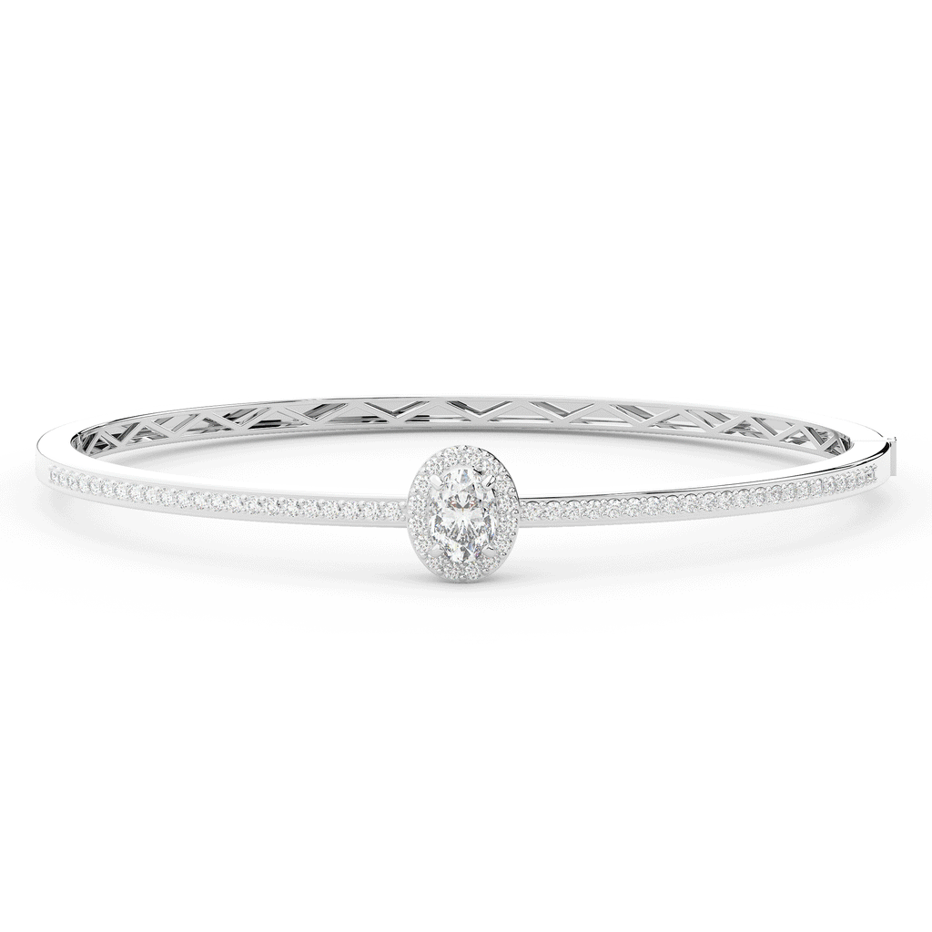 1.40CT.TW OVAL AND ROUND LAB DIAMOND BANGLE - Nazarelle