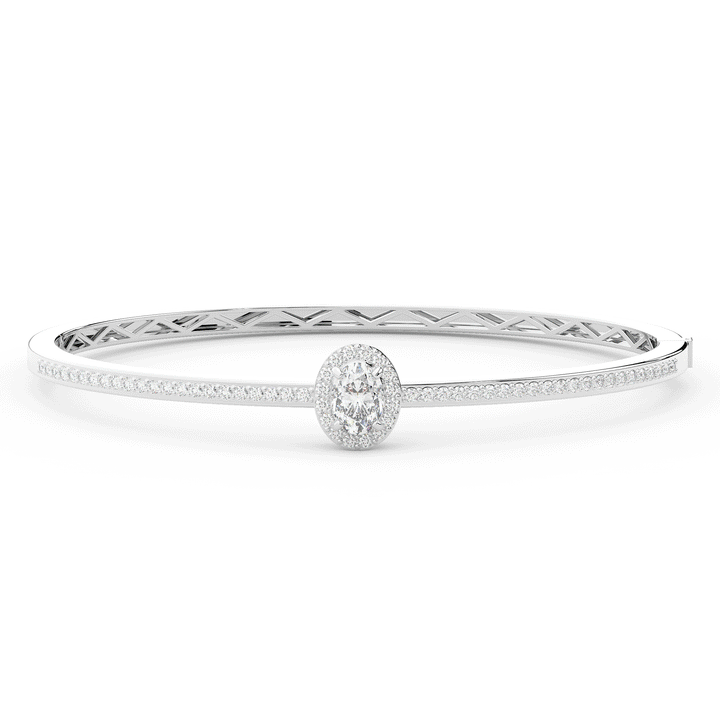 1.40CT.TW OVAL AND ROUND LAB DIAMOND BANGLE - Nazarelle